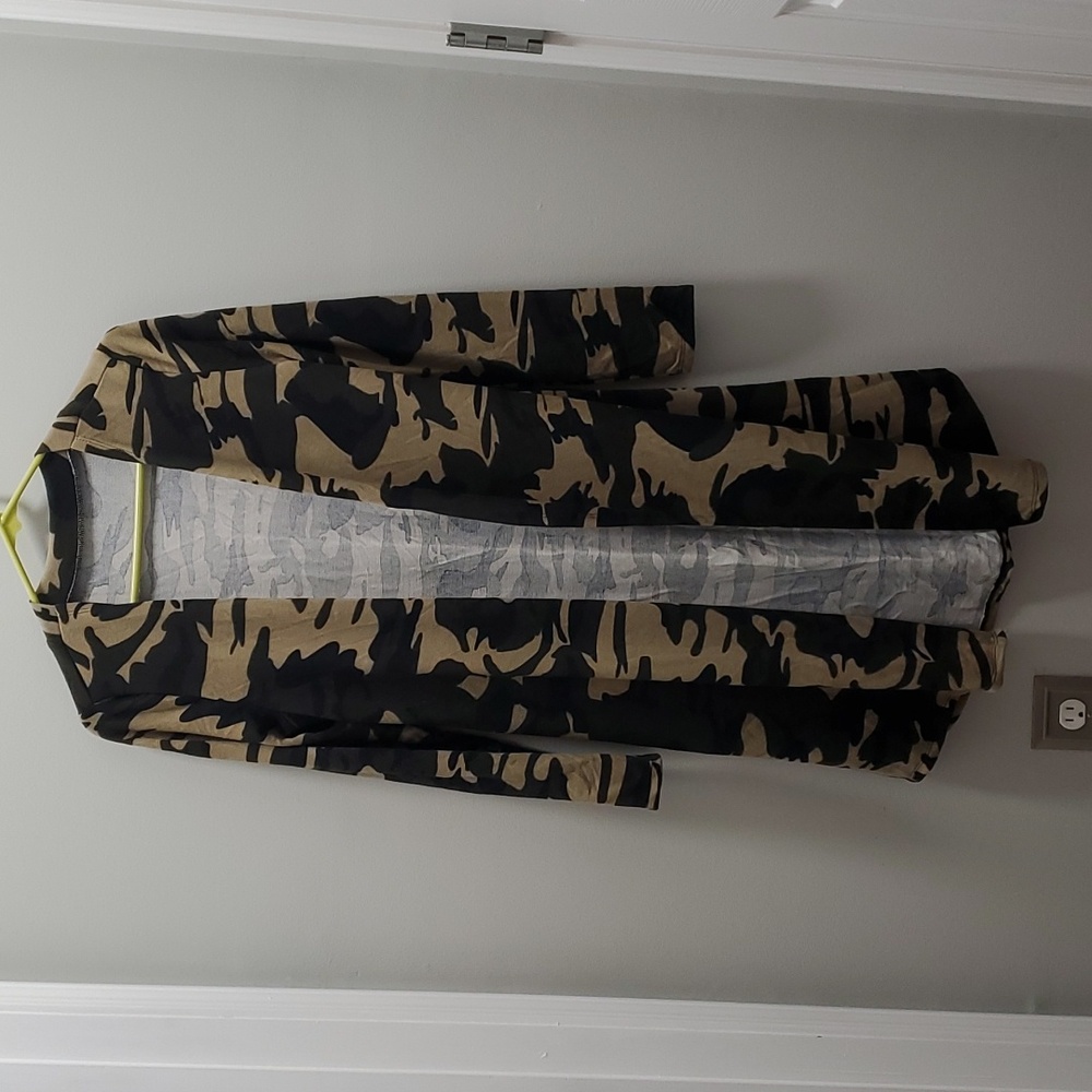Long sleeve knee length camo sweater